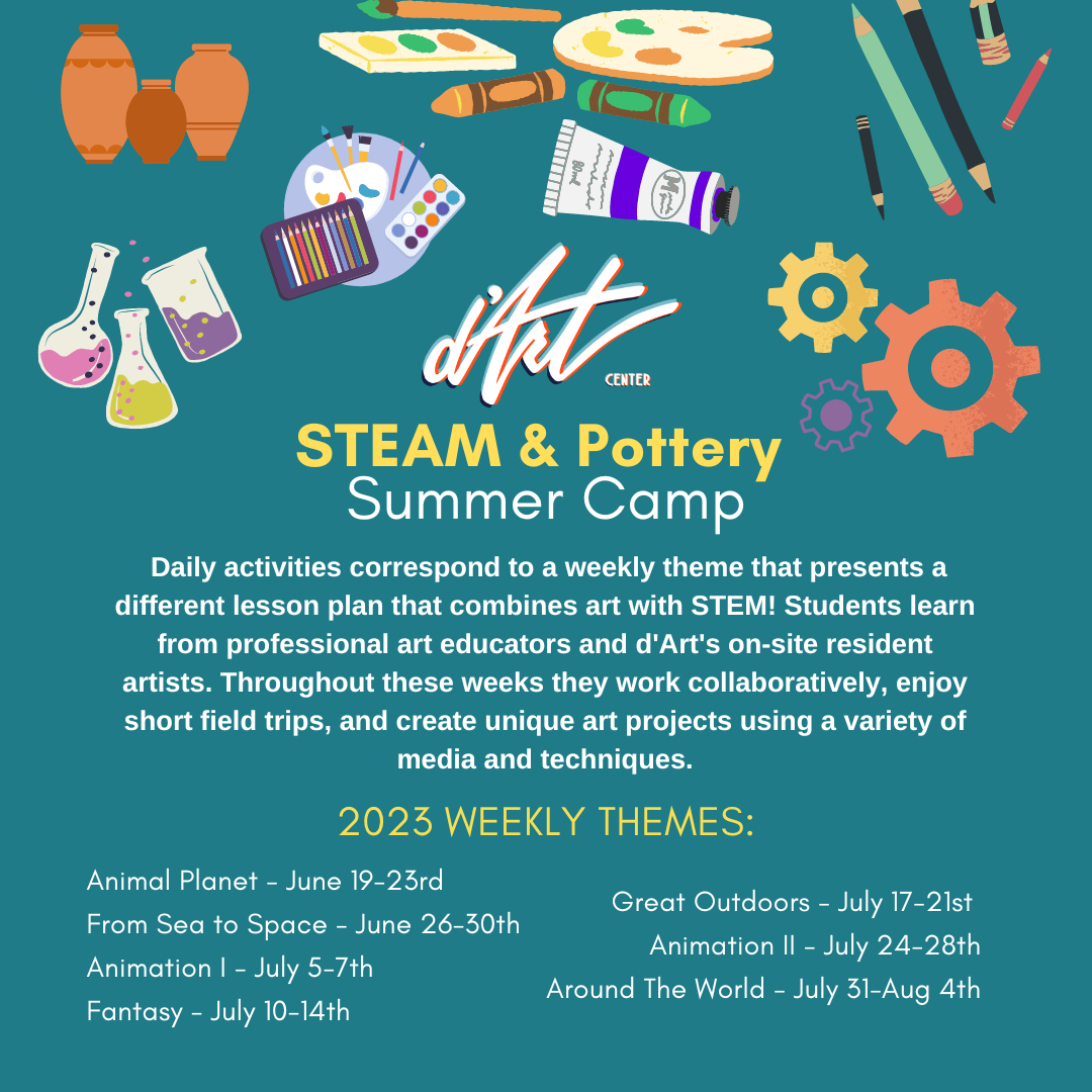 STEAM and Pottery Summer Camps at d'Art Center! NEON Norfolk